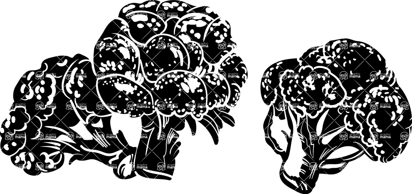 Vector silhouettes - Vector Broccoli Silhouettes Set